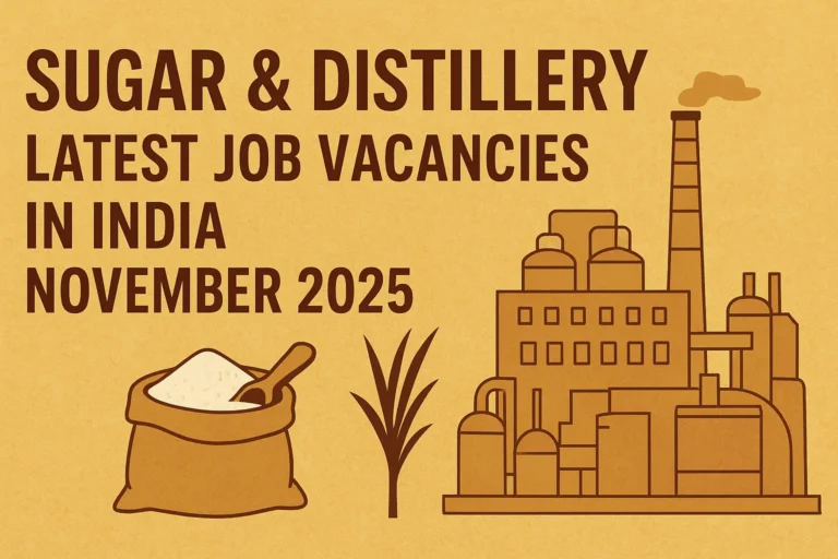 Sugar & Distillery Latest Job Vacancies in India
