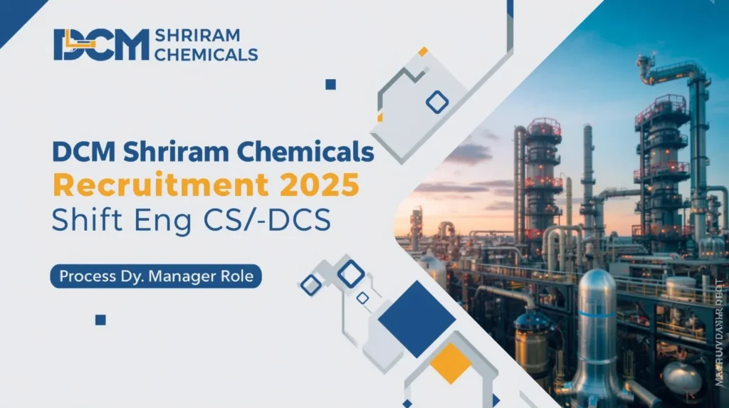DCM Shriram Chemicals Recruitment 2025 – Shift Eng CS_DCS _ Process Dy. Manager Role