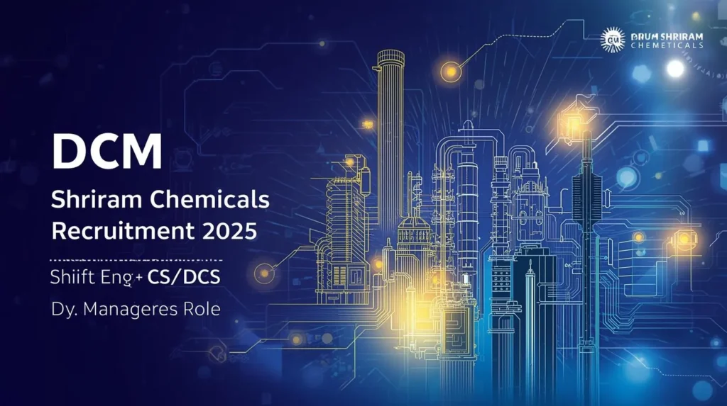 DCM Shriram Chemicals Recruitment 2025 – Shift Eng CS_DCS _ Process Dy. Manager Role
