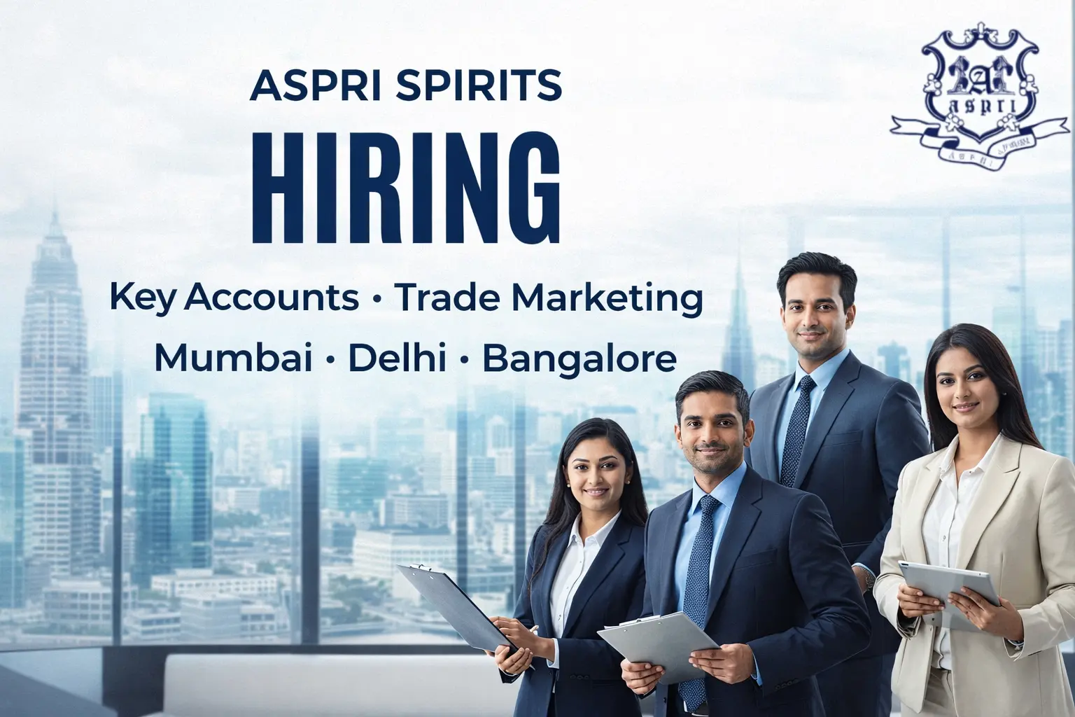 Aspri Spirits Hiring Key Accounts Trade Marketing Mumbai, Delhi, Banglore