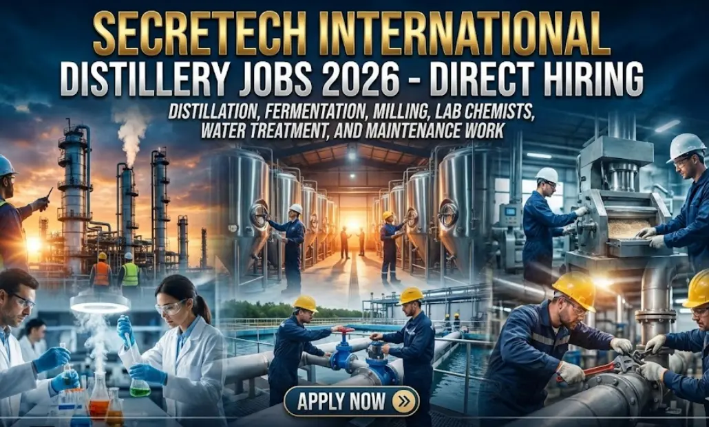 Secretech International Distillery Jobs 2026 - Direct Hiring