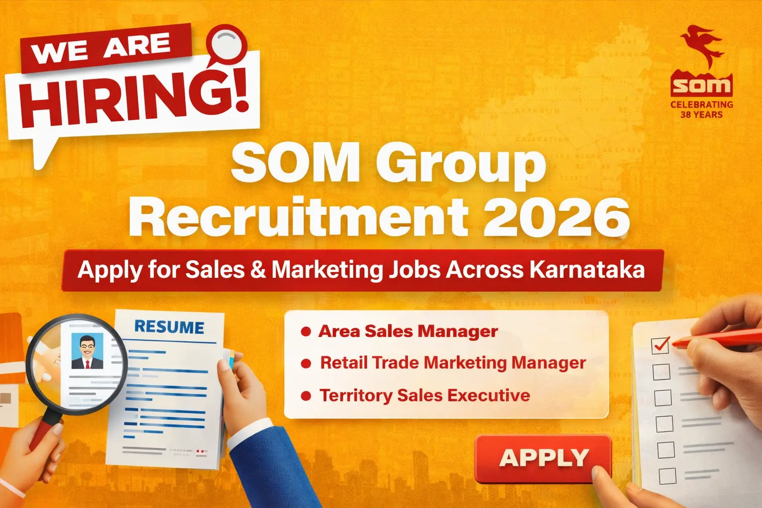 SOM Group Recruitment 2026 – Apply for Sales & Marketing Jobs Across Karnataka