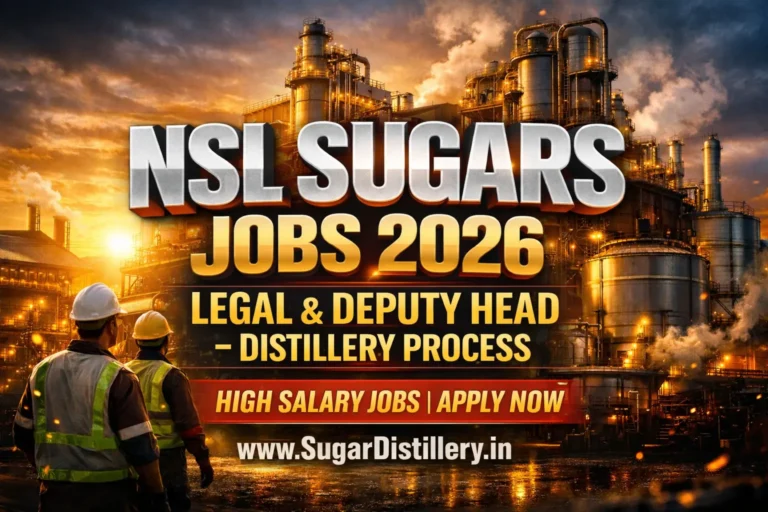NSL Sugars Ltd Hiring 2026 | Legal & Distillery Vacancies