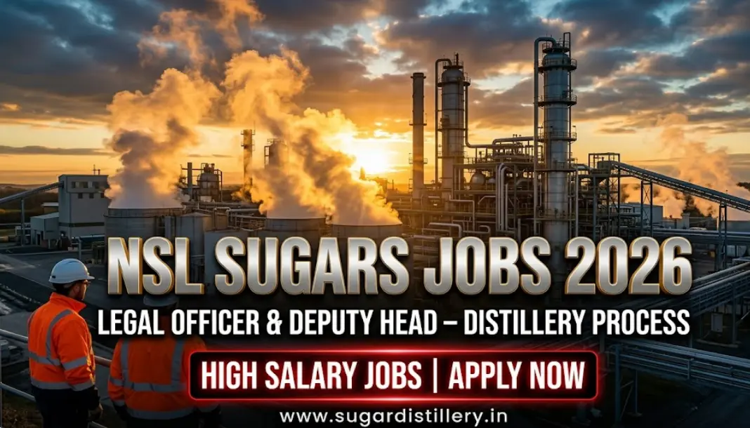 NSL Sugars Ltd Hiring 2026 | Legal & Distillery Vacancies