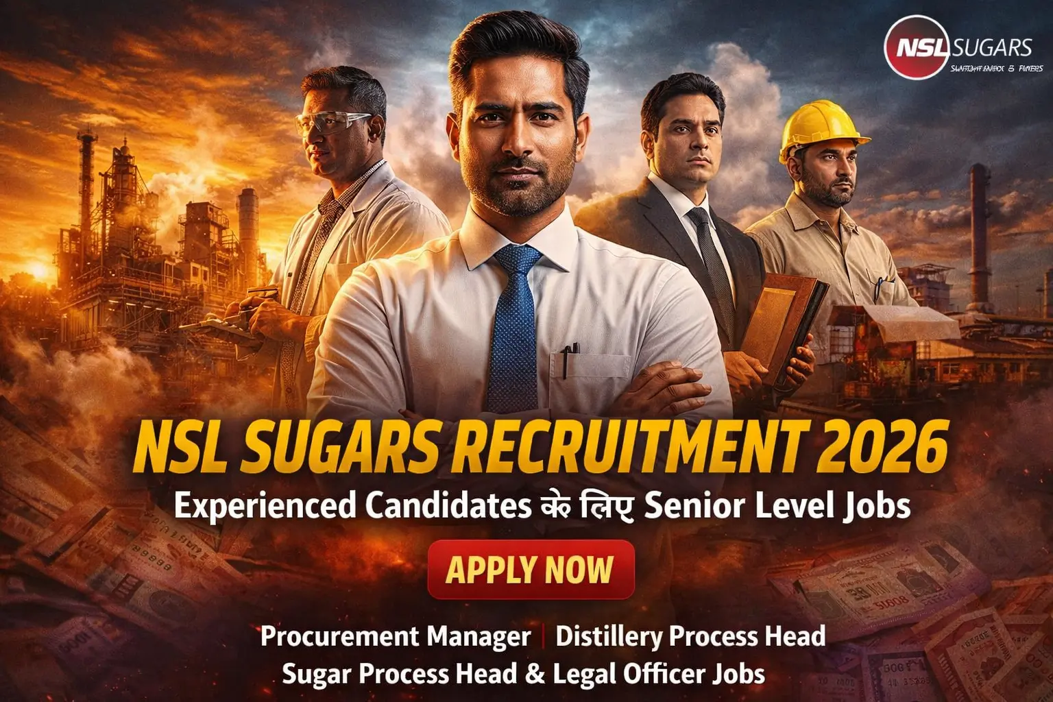 NSL Sugars Urgent Hiring 2026 - Distillery And Sugar Process