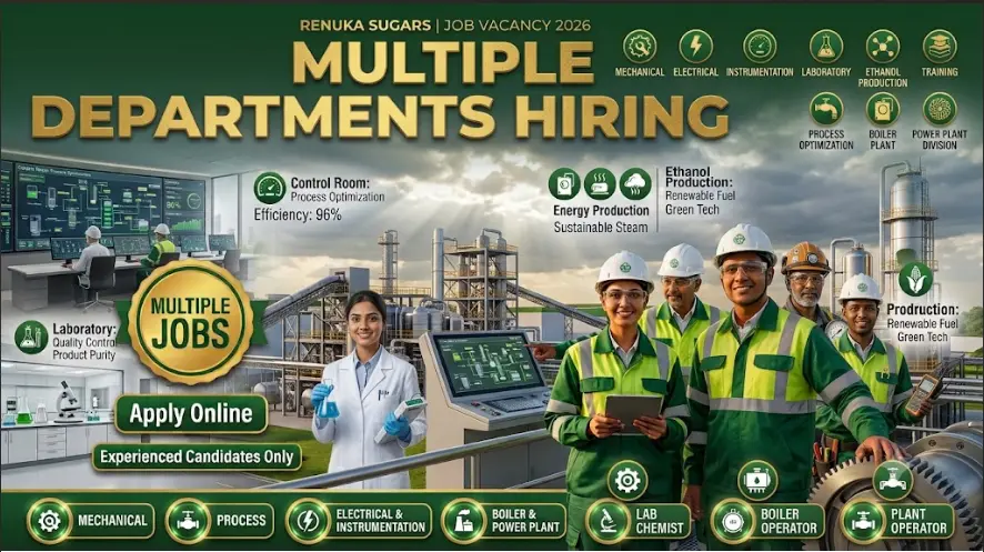 Renuka Sugars Recruitment 2026 | Multiple Jobs Apply Online