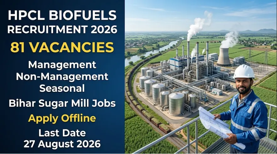 HPCL Biofuels Recruitment 2026 | 81 Bihar Sugar Mill Jobs