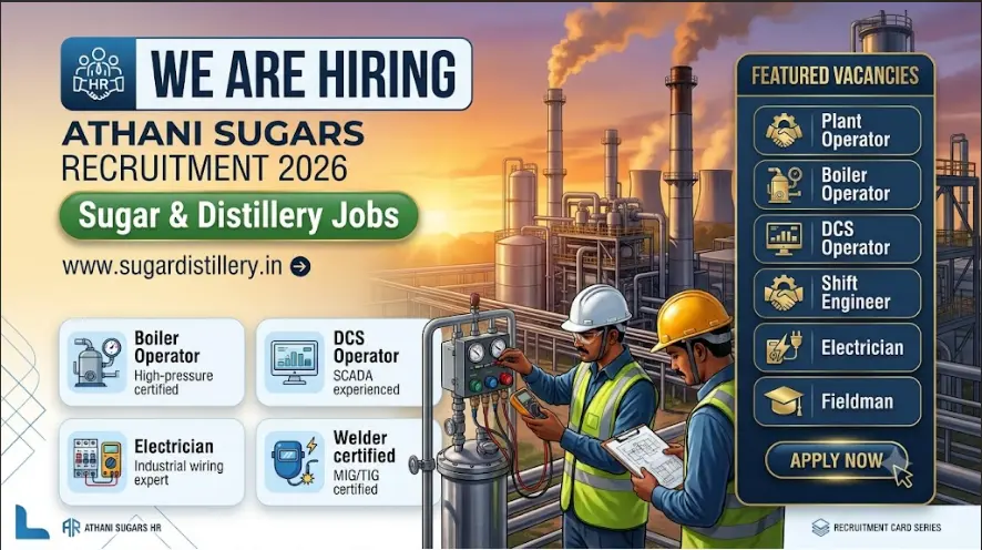 Athani Sugars Recruitment 2026 | Sugar & Distillery Jobs
