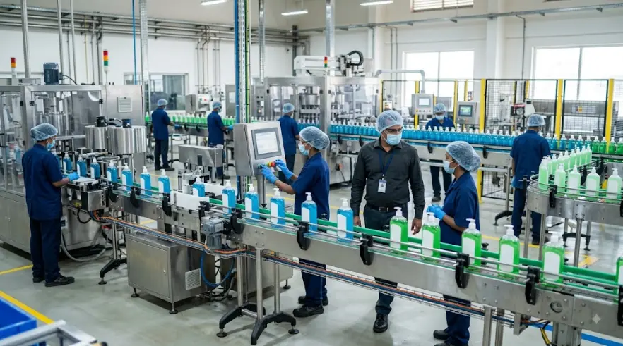 Production executive supervising FMCG manufacturing operations