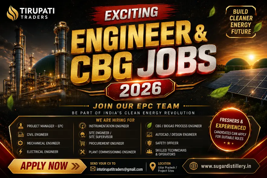 Tirupati Traders Engineer and CBG Jobs 2026 recruitment