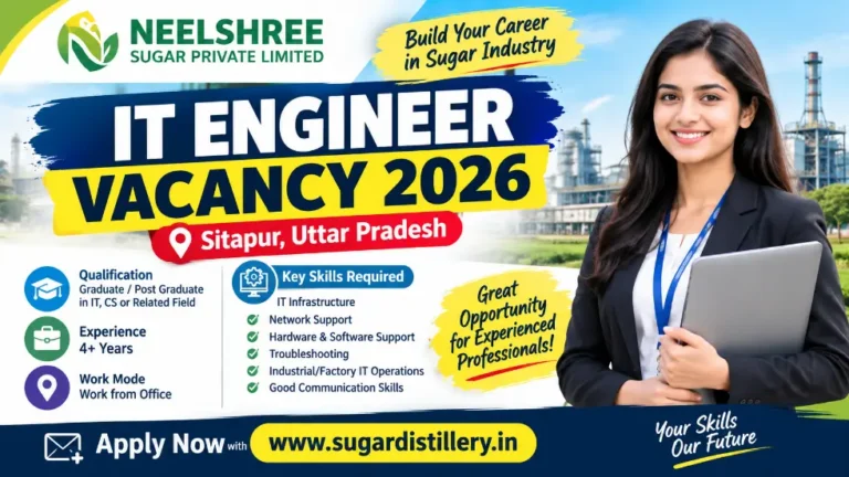 Neelshree Sugar Jobs 2026: Excellent IT Engineer Vacancy in Sitapur for Experienced Professionals