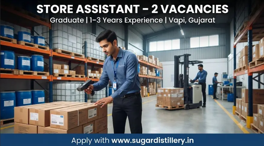 Vapi Organic Chemicals Jobs 2026: Store Executive, Store Assistant & QC Chemist Vacancy