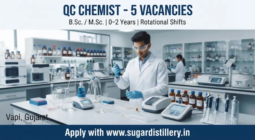 Vapi Organic Chemicals Jobs 2026: Store Executive, Store Assistant & QC Chemist Vacancy