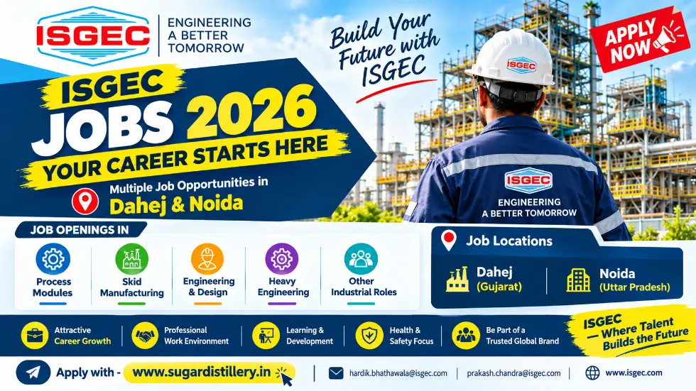 ISGEC Jobs 2026: Engineering & Industrial Vacancies in Dahej and Noida