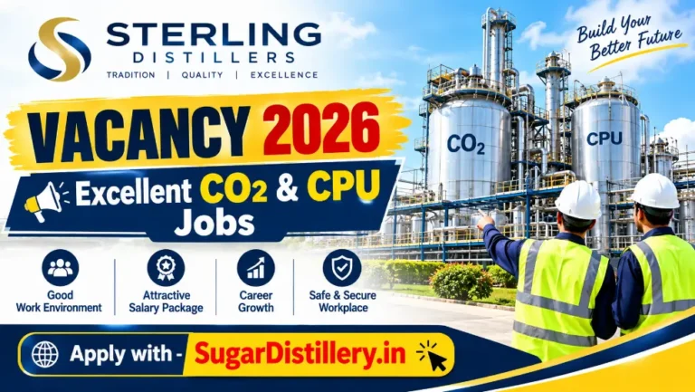 Sterling Distillers Vacancy 2026 for CO2 Incharge, CPU Chemist and CPU Operator jobs