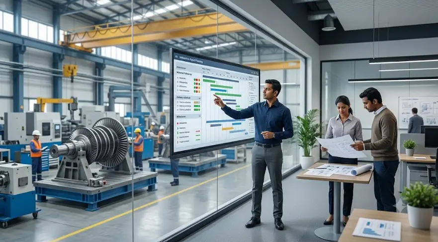 Mechanical Project Engineer coordinating steam turbine project milestones and delivery schedules