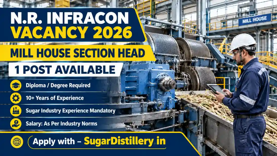 N.R. Infracon Mill House Section Head Vacancy 2026 – 1 Post