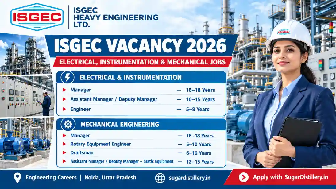 ISGEC Vacancy 2026 for Electrical Instrumentation and Mechanical Engineering Jobs