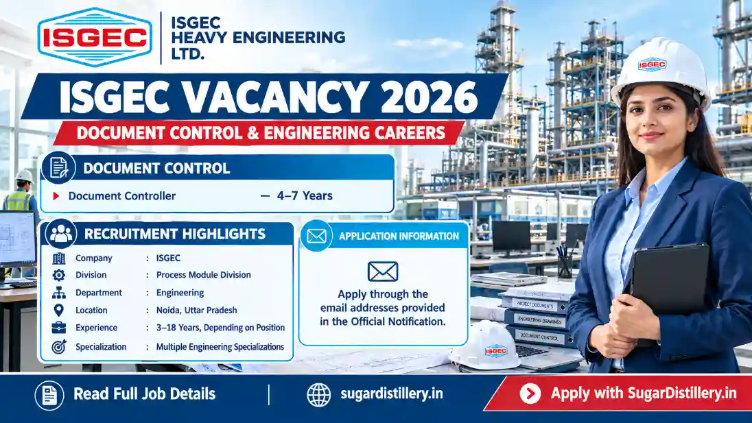 ISGEC Vacancy 2026 for Document Controller with 4 to 7 Years of Experience