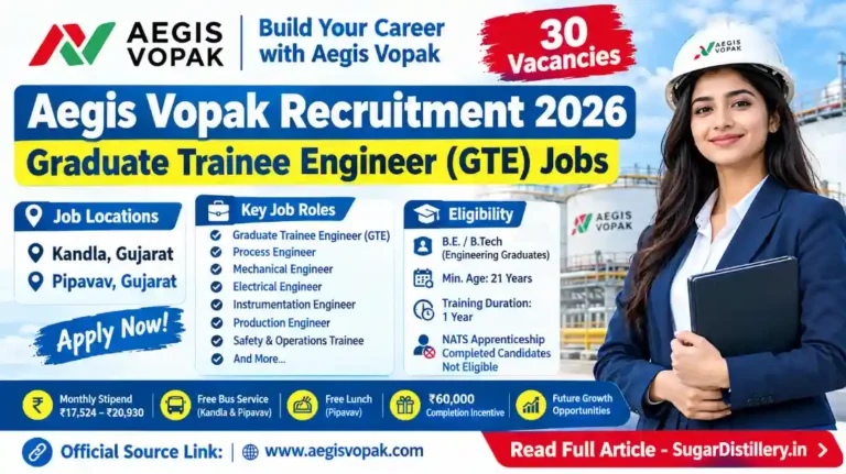 Aegis Vopak Recruitment 2026 Graduate Trainee Engineer Jobs in Kandla and Pipavav Gujarat